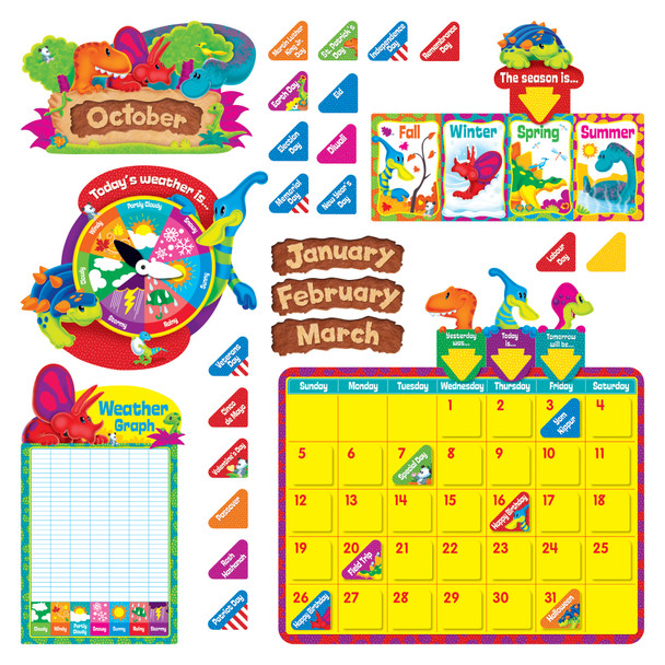 Dino-Mite Pals Calendar Bulletin Board Set, 2 Sets
