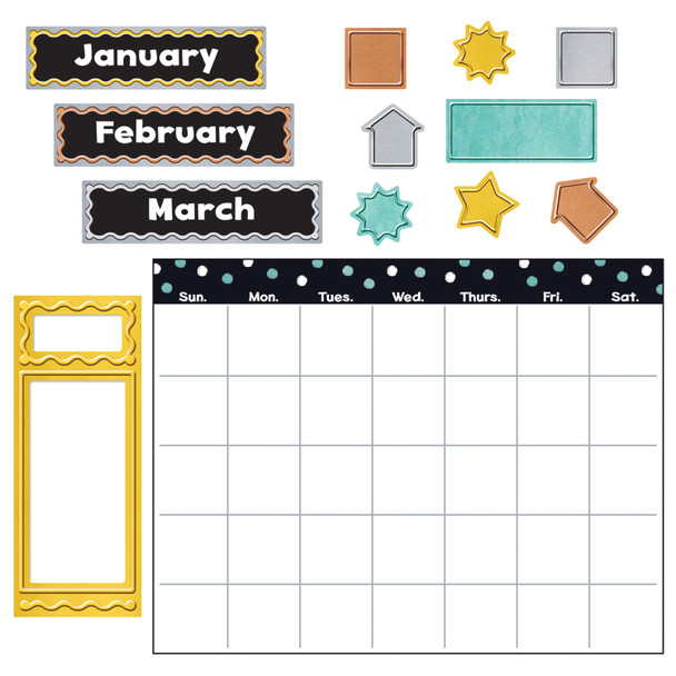 I ♥ Metal Wipe-Off Calendar Bulletin Board Set