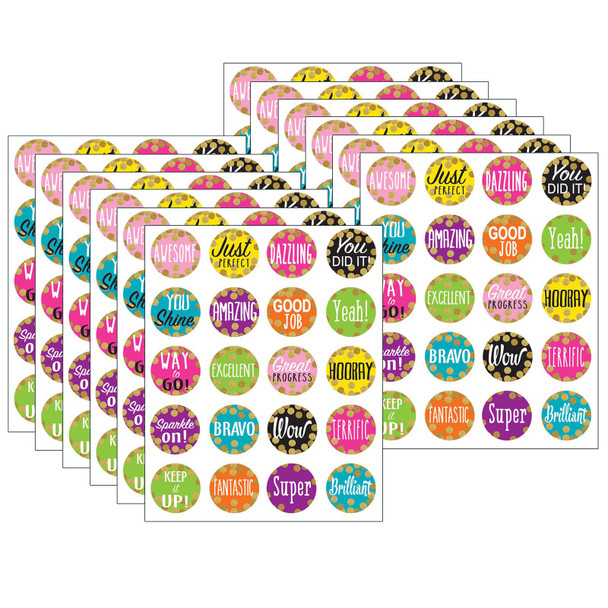 Confetti Stickers, 120 Per Pack, 12 Packs