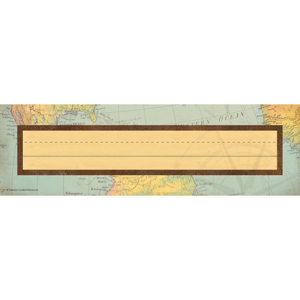 Travel the Map Flat Name Plates, 11.5" x 3.5", Pack of 36