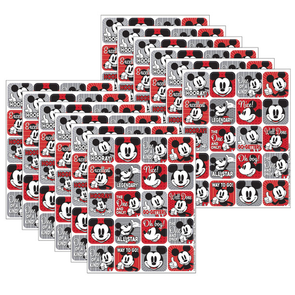Mickey Mouse Throwback Theme Stickers, 120 Per Pack, 12 Packs