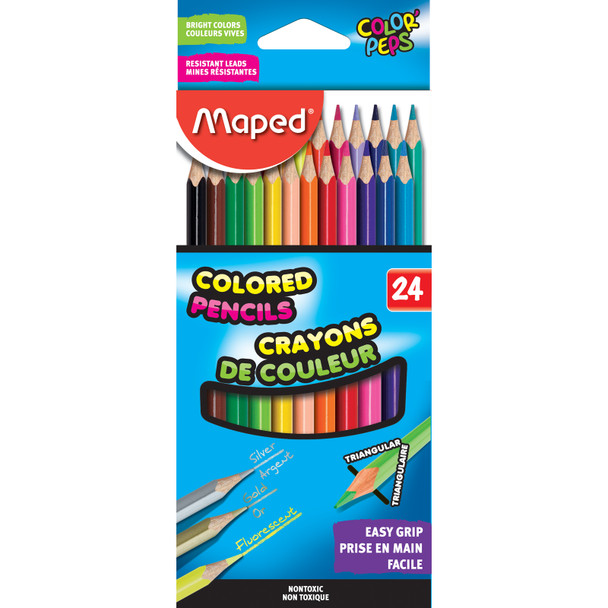 Color'Peps Triangular Colored Pencils, Pack of 24