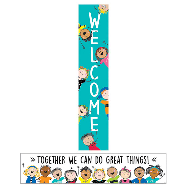 Stick Kids Double-Sided Welcome Banner, 39" x 8"
