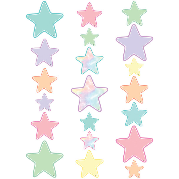Pastel Pop Star Accents - Assorted Sizes, 60 Per Pack, 3 Packs