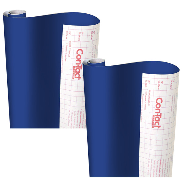 Creative Covering Adhesive Covering, Royal Blue, 18" x 16 ft, Pack of 2
