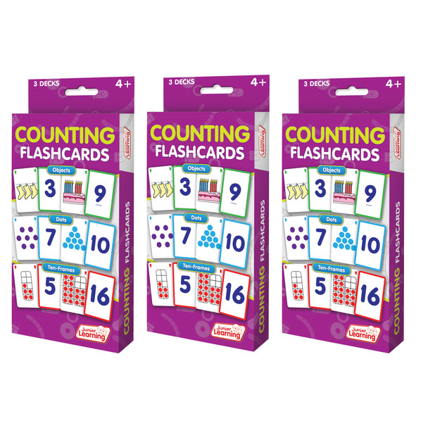 Counting Flashcards, 3 Sets Per Pack, 3 Packs