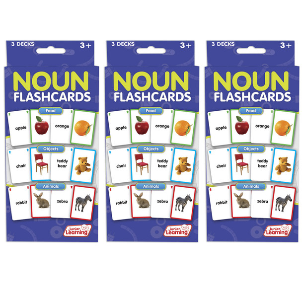 Nouns Flashcards, 3 Decks Per Pack, 3 Packs