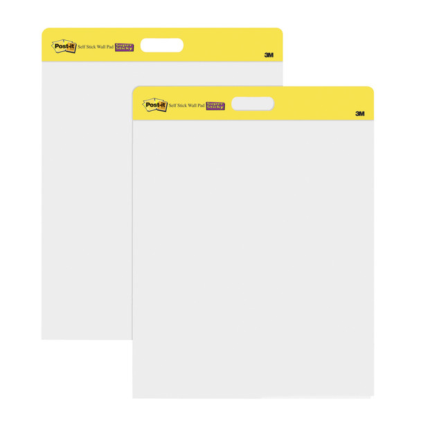 Wall Pad, 20 in x 23 in, White, 20 Sheets/Pad, 2 Pads/Pack, Mounts with Command Strips included