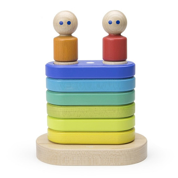 Magnetic Floating Wooden Stacker, Rainbow
