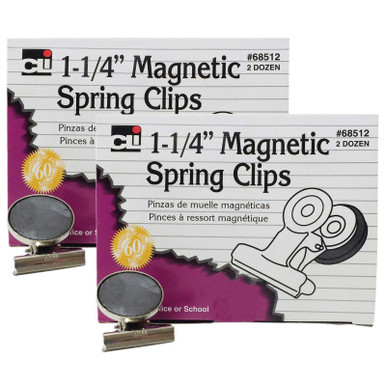 Magnetic Spring Clips, 1-1/4