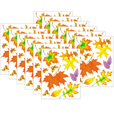 VEYLIN 12 Sheets Fall Leaves Window Clings Autumn Decorations