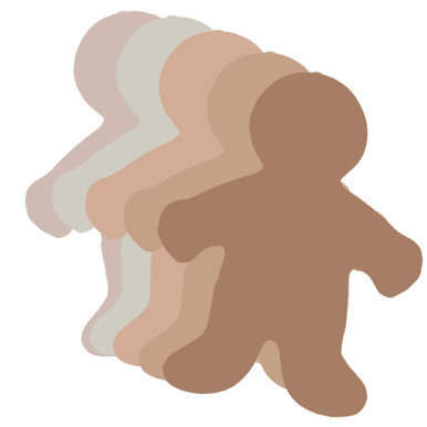 Multicultural Colors People Shape Cut-Outs, 6