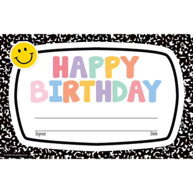 Pastel Pop Happy Birthday Awards – Pacco Da 25 Certificati Di Compleanno Per Bambini, 20,5x13,5 Cm, Con Spazio Per Messaggio - 5