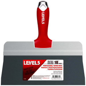 Espátula encintadora con dorso grande de acero azul de 10" con mangos de agarre suave