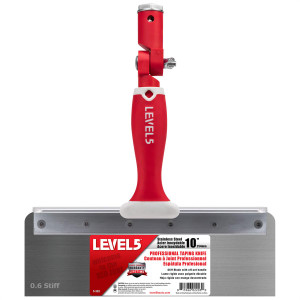 Espátula acodada rígida de 10" y 0.6mm con hoja de acero inoxidable