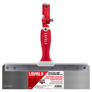 Espátula acodada rígida de 12" y 0.6mm con hoja de acero inoxidable