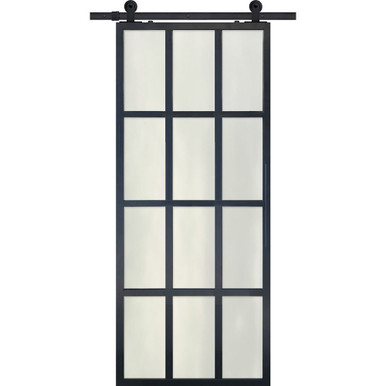 BarnCraft | 12 Lite Contemporary Metal Door | 7' Tall