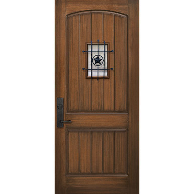 FiberCraft | 2 Panel Arch 42" wide Mahogany with Speakeasy  | 8' Tall