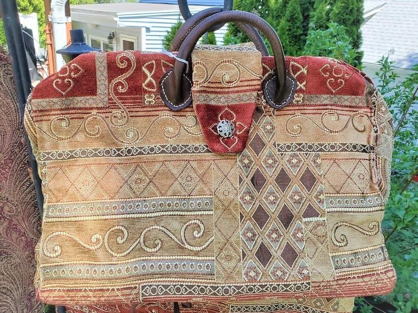 Carpet Bag with Leather Handles $125.00