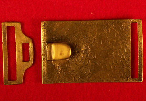 SALE Eagle Belt plate 1 piece Brass 3 prong and Belt Ca. 1851-1874 BKL085