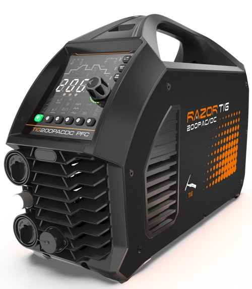 Razor Tig 200 Amp Dual Voltage Digital Ac/Dc Pulse Tig Inverter C/W Tig Torch & Regulator