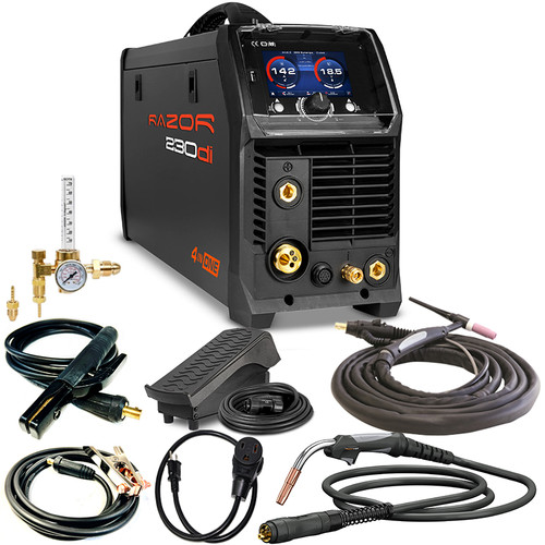 Razor Weld 230 Amp 4-in-1 Digital Welder MIG/High Frequency AC&DC Tig / Pulse Tig / Stick with Foot Pedal