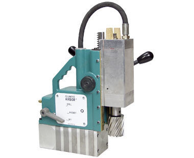 AirBor Magnetic Drill, Pneumatic, Up to 2-1/16" dia. hole capacity, 400 RPM, 1.6 HP, Wt: 38 lbs.