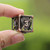 hollow copper dice d6 with dragon shield icon