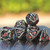 hollow skull metal dice set