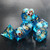 blue skull sharp edged dice set