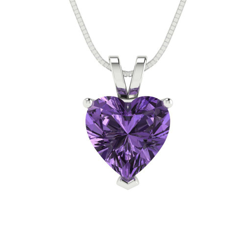 8mm Heart-Cut Pendant Necklace