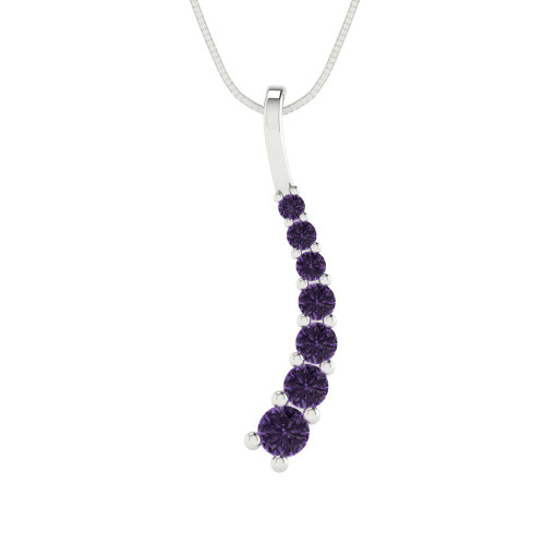 0.465 cttw 3.5mm Round-Cut Pendant Necklace