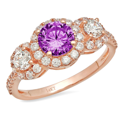 1.46 cttw Round-Cut Three-Stone Engagement Ring