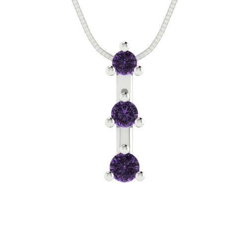 0.21 cttw Round-Cut Pendant Necklace