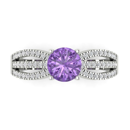 1.27 cttw Round-Cut Solitaire Engagement Ring with Accents — Design 272