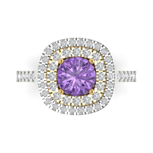 1.615 cttw Round-Cut Halo Engagement Ring