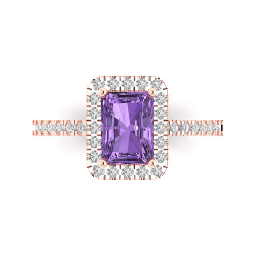 1.86 cttw Emerald-Cut Halo Engagement Ring