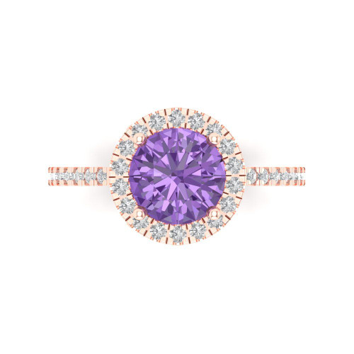 1.8 cttw Round-Cut Halo Engagement Ring