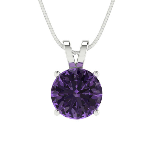 2.5 cttw 9mm Round-Cut Solitaire Pendant Necklace — Design 35+37+730