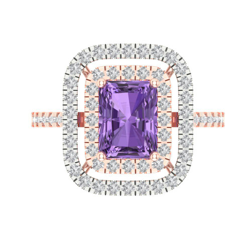 2.62 cttw Emerald-Cut Halo Engagement Ring