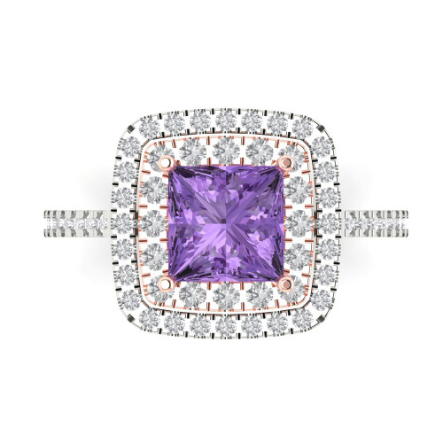 2.07 cttw Princess-Cut Halo Engagement Ring