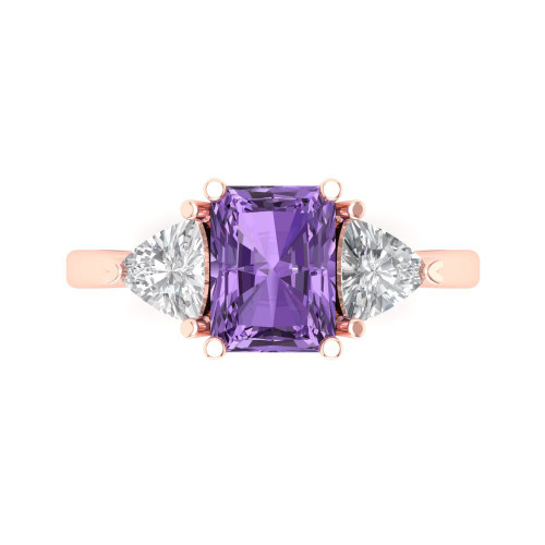 Emerald-Cut Three-Stone Engagement Ring