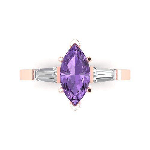 Marquise-Cut Three-Stone Engagement Ring