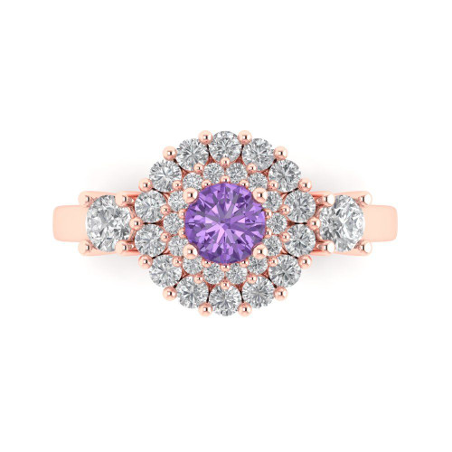 1.4 cttw Round-Cut Halo Engagement Ring