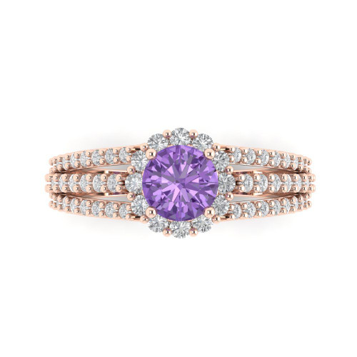1.83 cttw Round-Cut Halo Engagement Ring