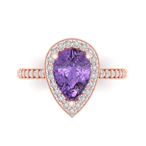 2.36 cttw Pear-Cut Halo Engagement Ring