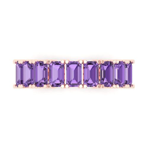 Emerald-Cut Stone-Set Wedding Band