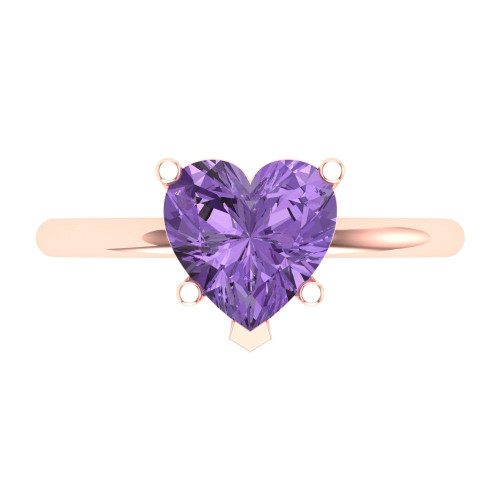2 cttw Heart-Cut Solitaire Engagement Ring — Design 422+423+424