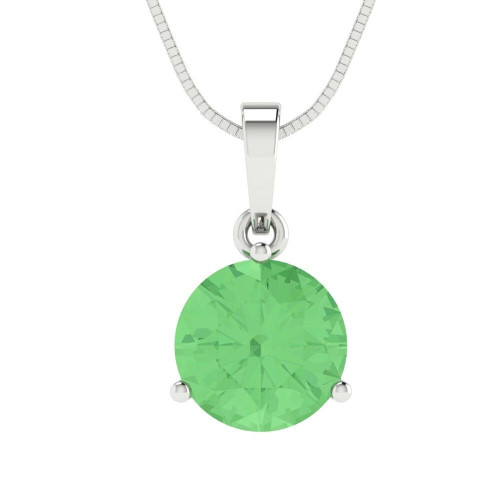 2 cttw 8.0mm Round-Cut Solitaire Pendant Necklace — Design 44+46