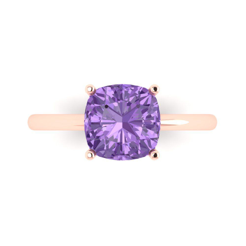 2.5 cttw Cushion-Cut Solitaire Engagement Ring